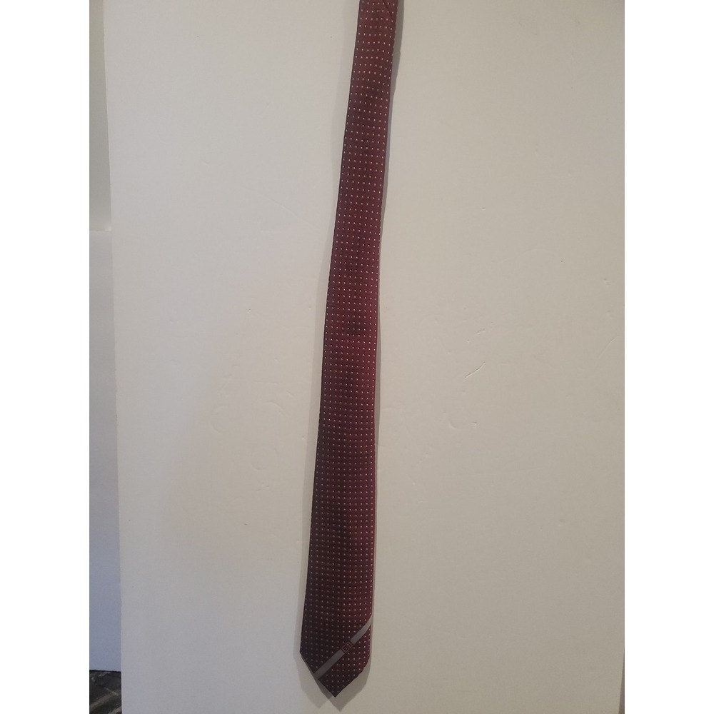 Vintage Tudor Ties Burgundy Polka Dot Necktie Made in England Men's Classic